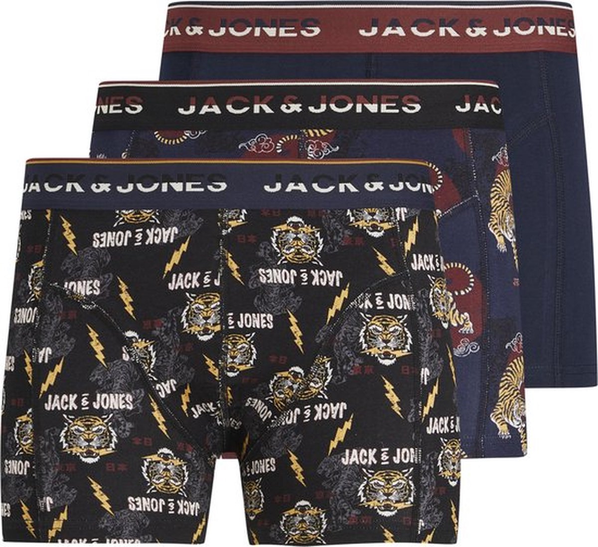 JACK & JONES - Maat XL JACTIGER TRUNKS 3-PACK Heren Onderbroek