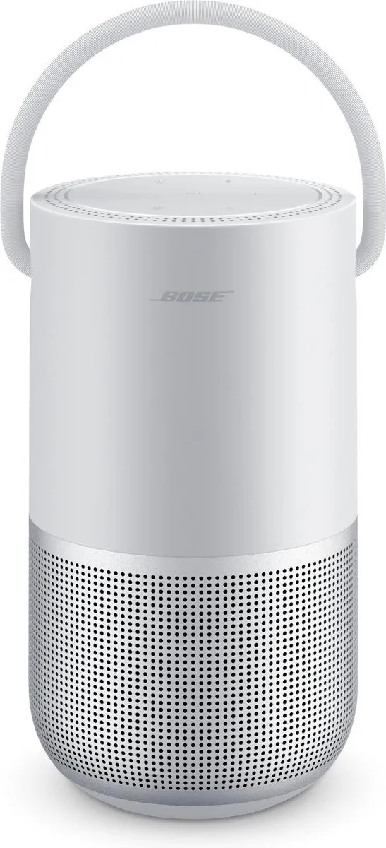 bluetooth speaker, portable speaker, wit, perforated base, handvat
