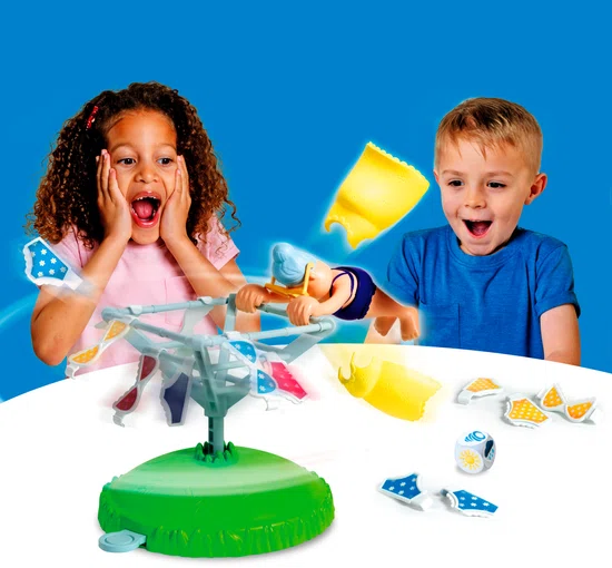 Oma's Woeste Waslijn - Actiespel - Spelletjes voor Kinderen - Met Draaiende Waslijn