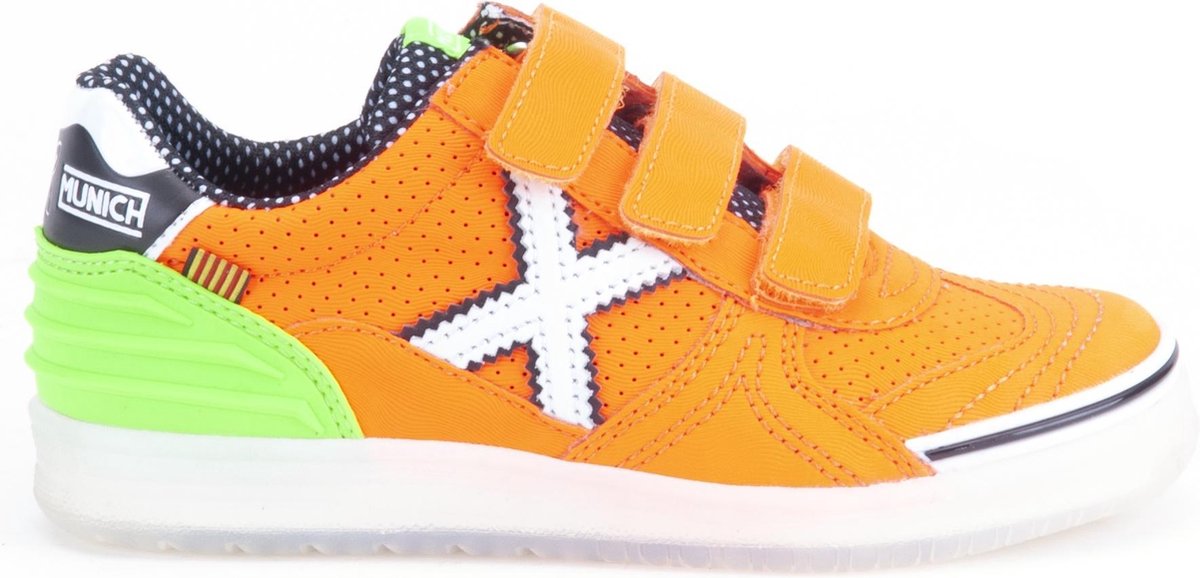 sneaker, oranje, kruid, duo klittenband, korte zool