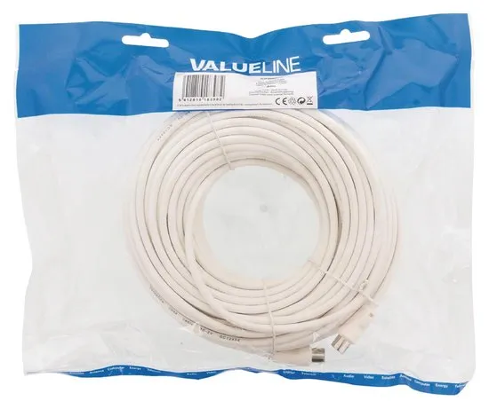 OKS Witte coaxkabel - rechte connectoren - 25 meter