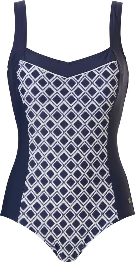Pastunette Beach - 48 - Blue Pattern - Corrigerend Badpak - Blauw