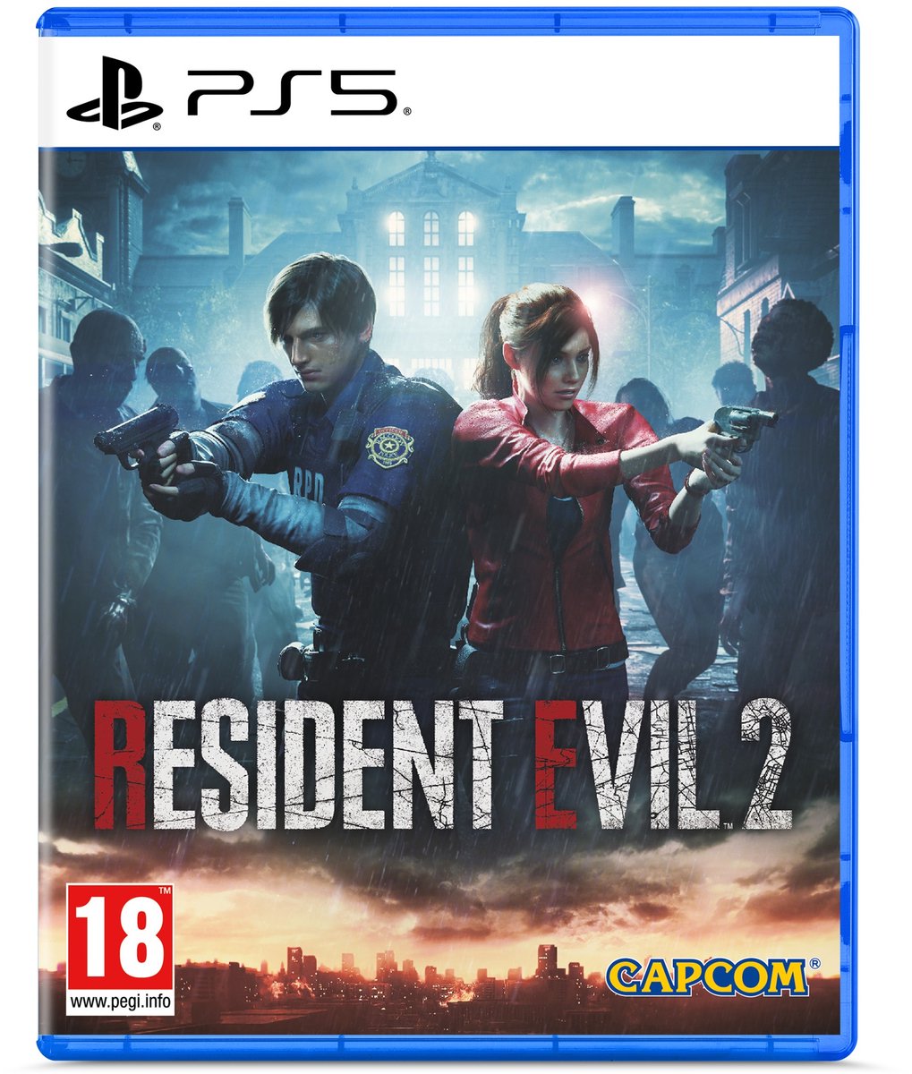 PS5, Resident Evil 2, game cover, blu-ray case, Capcom