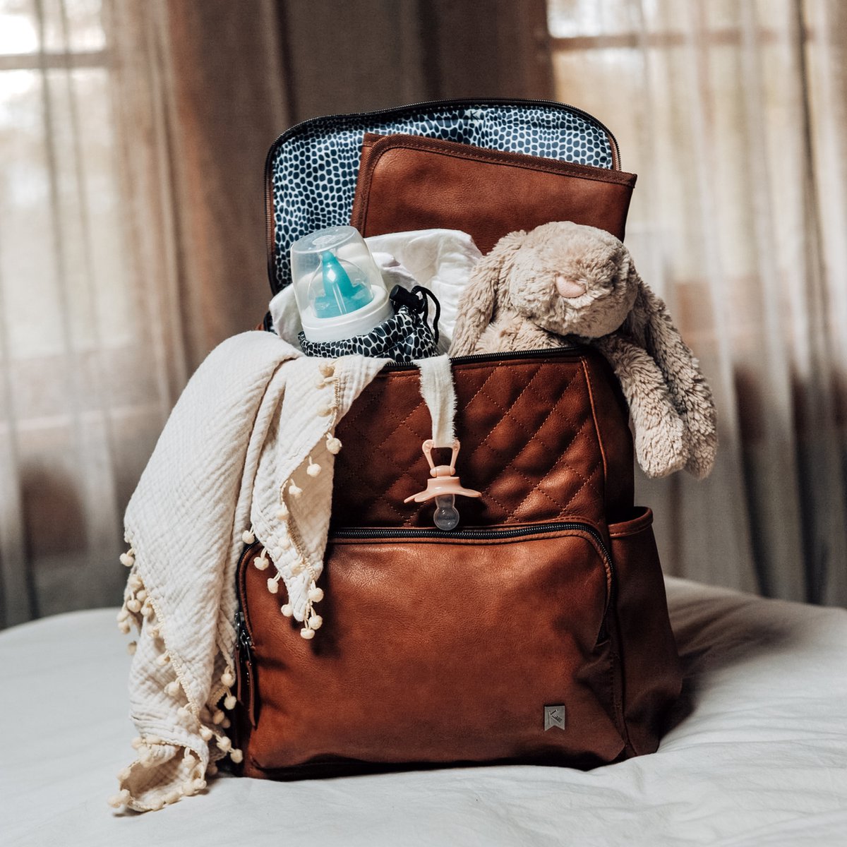 Kidzroom Care Blessing Luiertas rugzak - Bruin - Verschoonmatje - Verstelbare schouderband