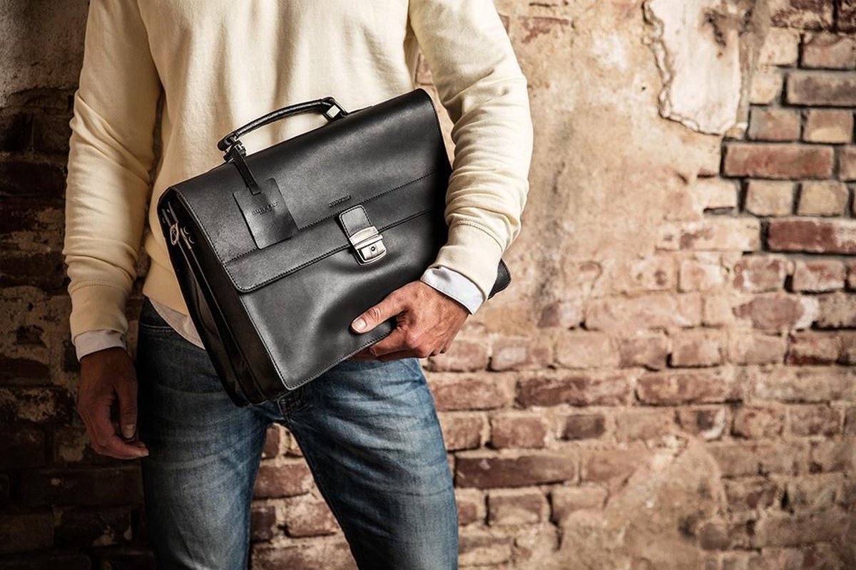 BURKELY Vintage Dean Briefcase Aktetas - 15 inch Laptoptas - Zwart