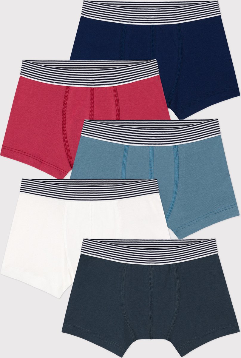 boxer shorts, ondergoed, effen kleur, gestreepte tailleband, meerkleurige set