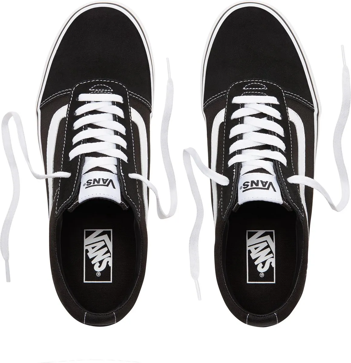 Vans Ward Suede Canvas Heren Sneakers - 41 - Black/White