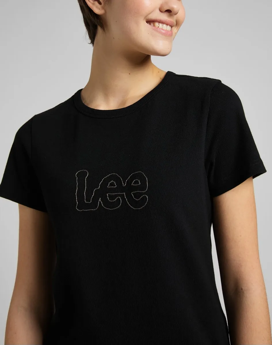 LEE Slim Cropped - Maat M - Black Dames T-shirt