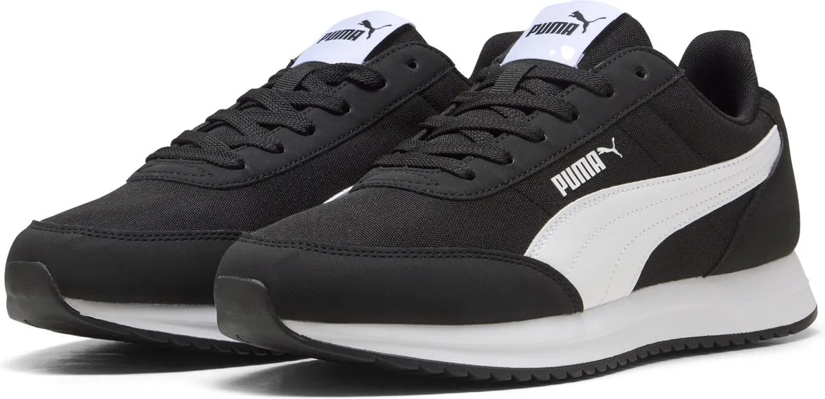 sneakers, zwart, witte band, canvas, veters