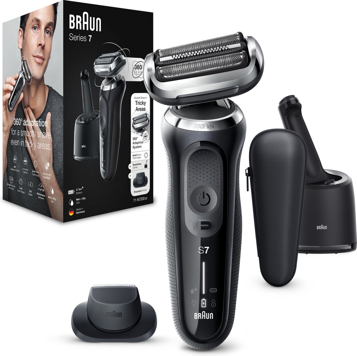 DGM-outlet-Braun-Series-7-71-N7200cc-Elektrisch-Scheerapparaat-Mannen-Met-Precisietrimmer-SmartCare-Center-Zwart-aanbieding-prijs-sale Braun Series 7 71-N7200cc - Elektrisch Scheerapparaat Mannen - Met Precisietrimmer - SmartCare Cente
