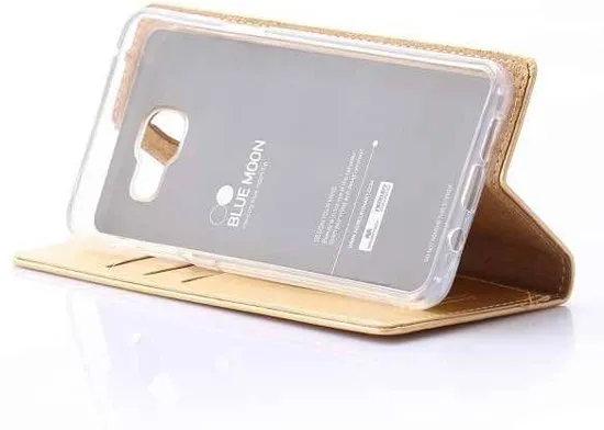 Samsung Galaxy A5 2016 Blue Moon Flip Wallet Case Goud