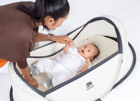 DERYAN Infant BabyBox Campingbedje - Cream - Katoen