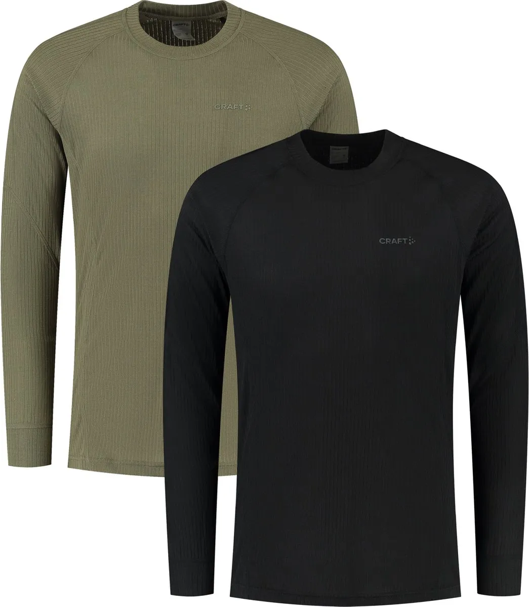 Craft - Maat L - CORE 2-pack Baselayer Thermoshirts Heren - Zwart