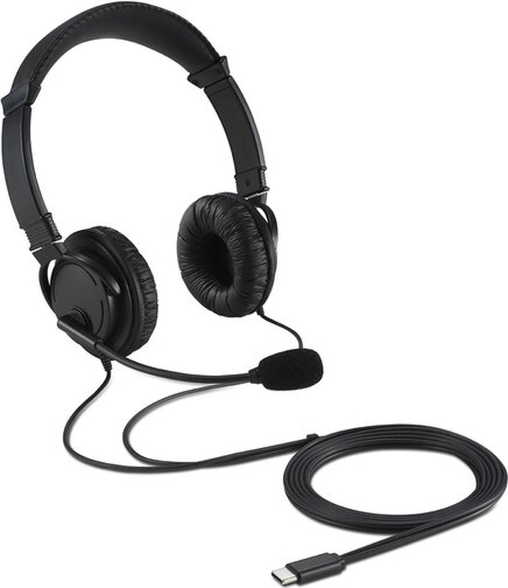 Kensington USB-C Hi-Fi Hoofdtelefoon met Noise-Cancelling Microfoon - Zwart