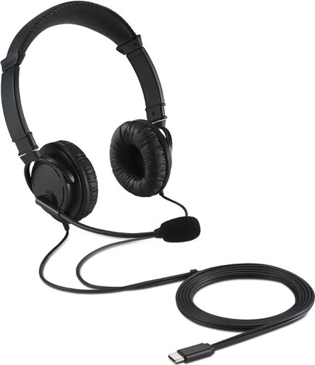 Kensington USB-C Hi-Fi Hoofdtelefoon met Noise-Cancelling Microfoon - Zwart