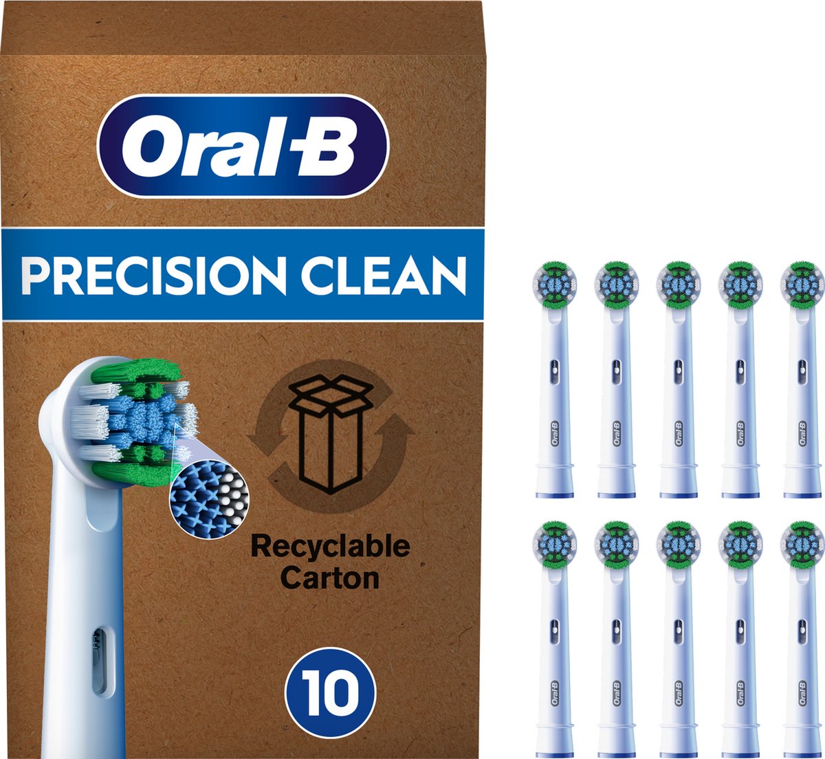 Oral-B Pro - Precision Clean - Opzetborstels met CleanMaximiser Technologie - 10 Stuks - Brievenbusverpakking DGM Outlet