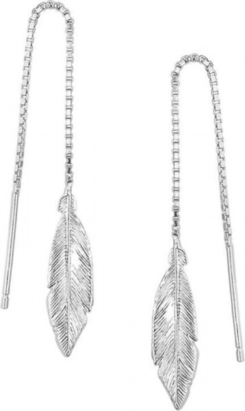 The Jewelry Collection - Doortrekoorbellen Veer - Zilver