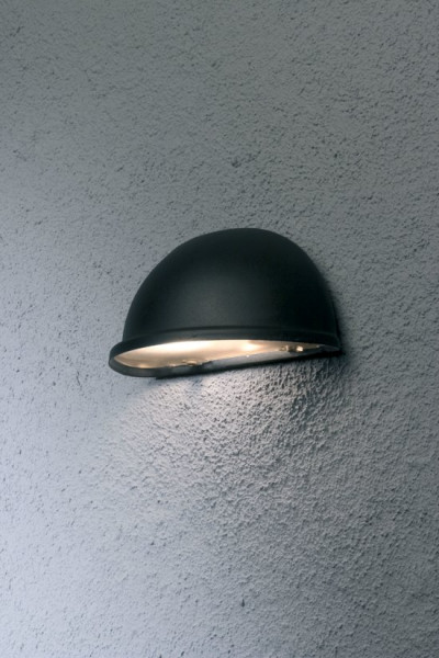 Konstsmide Torino - Wandlamp kwartrond flush klein - 230V - E14 - matzwart