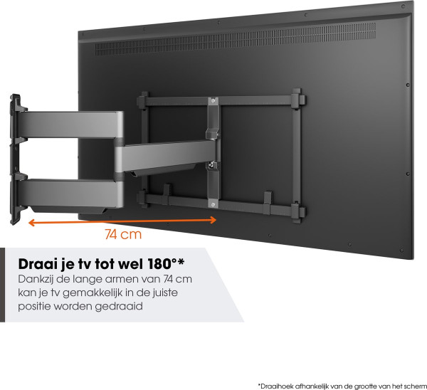 Vogel's ELITE TVM 5845 | Draaibare tv-beugel XL | 55-100" | max 55kg | VESA 600x400 | 74,2 cm arm