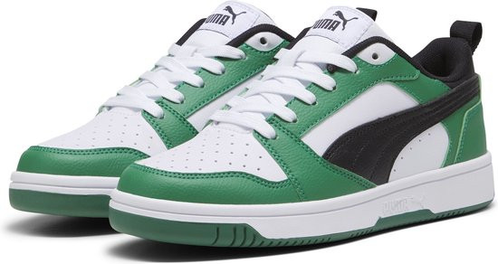 PUMA - maat 39- Rebound V6 Lo Jr FALSE Sneakers - PUMA White-PUMA Black-Archive Green