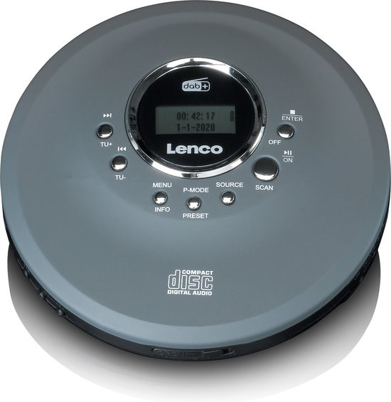 Lenco CD-400GY Discman - Draagbare CD-MP3 Speler met DAB+ en FM Radio - Anti-Shock bescherming en op