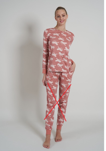 Tom Tailor - Maat 40 - Pure Cotton Dames Pyjamaset - Roodbruin