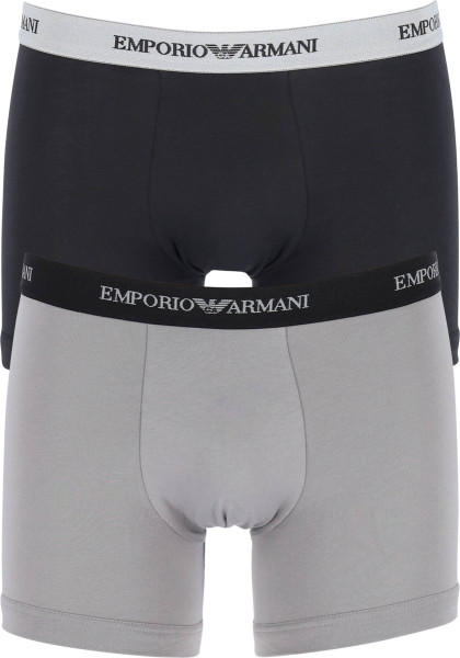 Emporio Armani Maat M Boxers Essential Core (2-pack) - heren boxers normale lengte - zwart en grijs