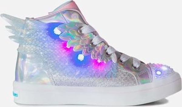 Skechers - Maat 29 - Twi-Lites 2.0 - Unicorn Wings Meisjes Sneakers - Zilver/Roze