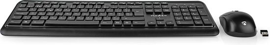 Nedis Muis en Toetsenbord (azerty) - Set - Draadloos - Muis- en toetsenbordverbinding: USB - 800 / 1