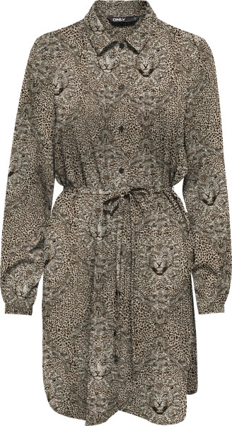 ONLY - Maat L - ONLNOVA LUX L/S SHIRT DRESS AOP WVN Dames Jurk