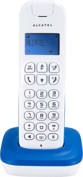 Alcatel D185 Dect telefoon - Hoge geluidskwaliteit en telefoonboek met 20 geheugens - Wit / Blauw