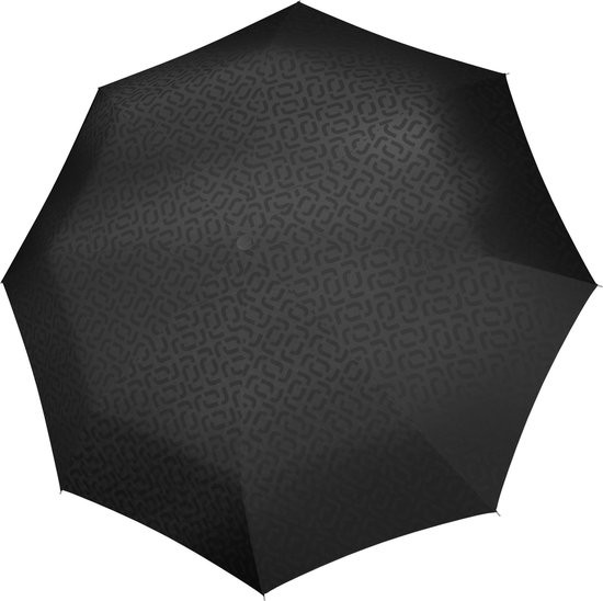 Reisenthel Umbrella Pocket Duomatic Opvouwbare Paraplu - ø 97 cm - Signature Black Hotprint Zwart