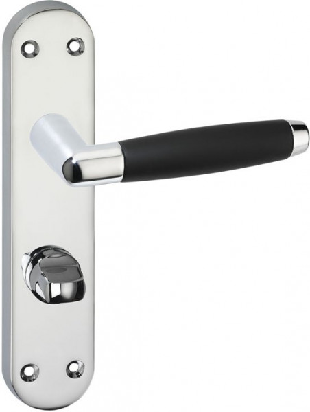 Impresso Swindon Deurbeslag - Voor binnen - Ovaal deurschild met schroeven en toiletsluiting - Chroo