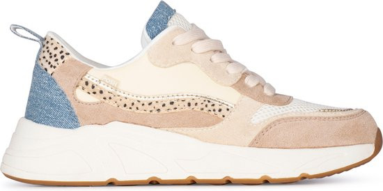 POSH by Poelman - maat 37- CHARLIE Dames Sneakers - Beige met combinatie