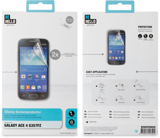 BeHello Screenprotector voor Samsung Galaxy Ace 4 - Glanzend Transparant (2 stuks)