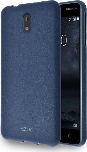 Azuri flexible cover met zand textuur - blauw - voor Nokia 3