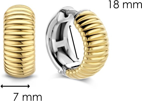 TI SENTO Dames Oorbellen - 925 zilver - Zilver geel verguld - 7840SY