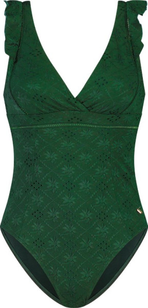 Beachlife - Maat 40 (Cupmaat D) - Green Embroidery Dames Badpak