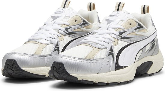 PUMA - maat 43- Milenio Tech Unisex Sneakers - Warm White-PUMA White-PUMA Silver