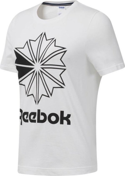 Reebok - Maat L - Classics Big Logo Graphic Tee Dames Sportshirt - White/Black