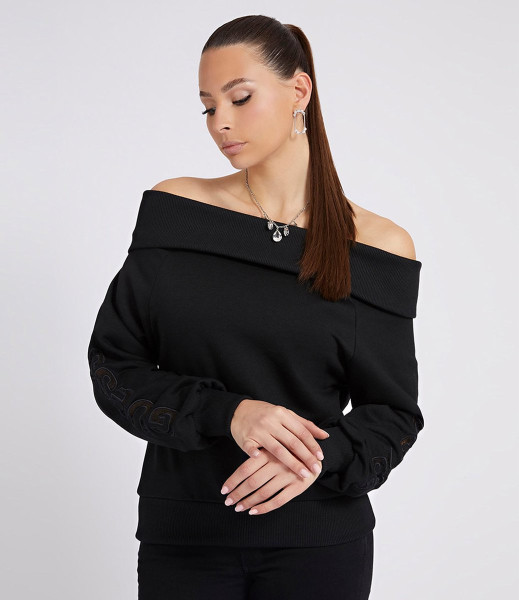 Guess - Maat XS- Marinda Crewneck Sweatshirt Dames Trui - Zwart