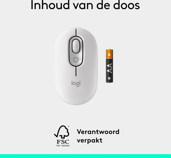 Logitech POP - Draadloze Muis - Bluetooth - Off White