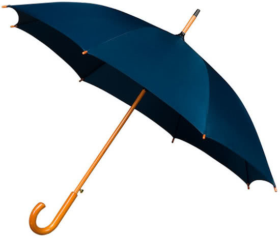 Koopjeshoek - Adventure Bags Paraplu Lang - Houten Haak - Donker Blauw