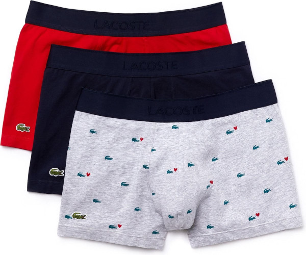 Lacoste - Maat XS - Heren 3-pack Trunk - Navy Blue/Silver Chine