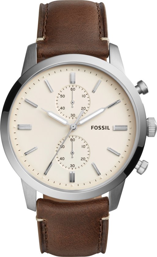 Fossil - Fossil heren horloge FS5350 - Ø 44 mm Leer Mineraalglas