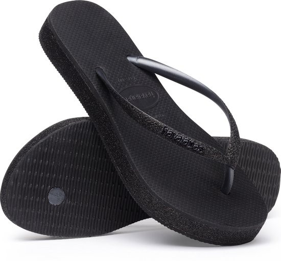 Havaianas - Maat 39/40 - SLIM FLATFORM - Zwart - Dames Slippers