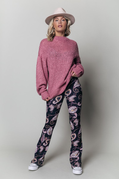 Colourful Rebel - Maat L - Paisley Peached Flare Broek