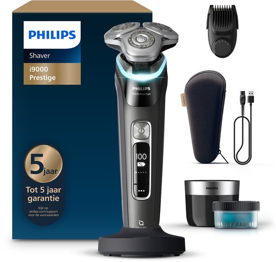 Philips Shaver i9000 Prestige Elektrisch Scheerapparaat Voor Mannen - Met Quick Clean Pod & Baardsty