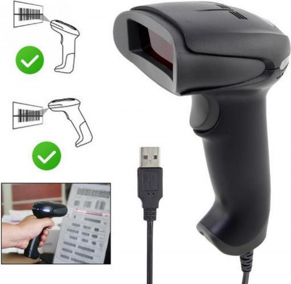 Professionele barcode scanner - Zwart - Met USB aansluiting - Handscanner - Barcode lezer - Universe