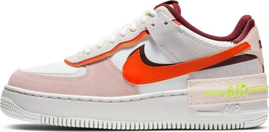 Nike Air Force 1 - Maat 40 - Shadow Dames Sneakers - Team Red/Orange-Orange Pearl-Volt